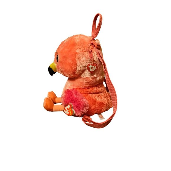 Licensed Ty Fashion Gilda Flamingo Plush Backpack- 13" NWT - Picture 3 of 5